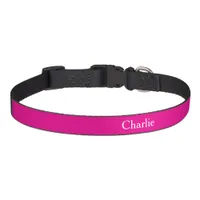 Custom Personalized Name Photo Art Bright Pink Med Pet Collar