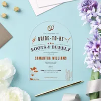 Boots and Bubbly Western Ranch Rodeo Bridal Shower Acrylic Invitations