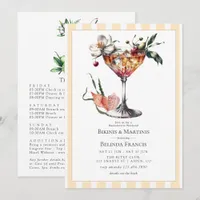 Bikinis & Martinis Tropical Bachelorette Weekend Invitation
