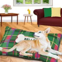 Tartan Plaid Pattern Name on Bone Dog Pet Bed