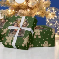 Gingerbread Forest Personalized Christmas Photo Wrapping Paper