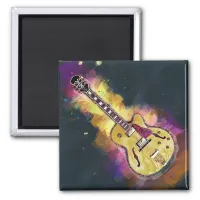 Cool Rock and Roll Band Guitar Art Magnet