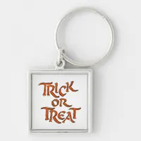 Halloween Trick or Treat Words Keychain