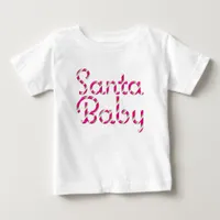 Santa Baby Pink Candy Cane Holiday Baby T-Shirt