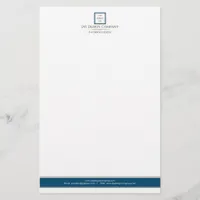 Modern Minimalist Blue White Logo Business Stationery