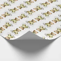 Cute Teddy Bear Yellow PJs Sitting on a Cloud Wrapping Paper
