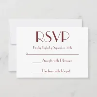 Create Your Own Burgundy and White RSVP