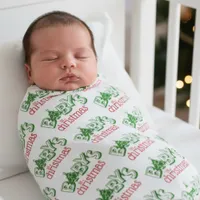 Cute Playful Baby's First Christmas Tree Baby Blanket