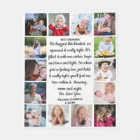 Best GRANDMA Ever Modern Personalized 14 Photo Fleece Blanket