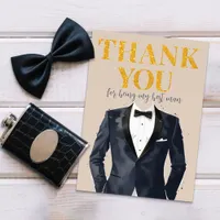 Tuxedo Best Man Thank You Card 