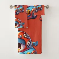 Cartoon Racing Car for boys | Bath Towel Set