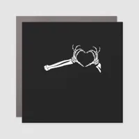 Funny Skeleton Heart Hands. Halloween Costume Skel Car Magnet