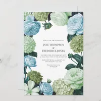 Arctic Blue, Frosted Pine & Cloud Moss Wedding Invitation
