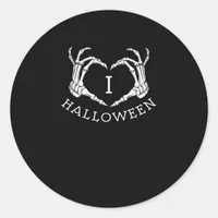 Halloween Skeleton Heart Fall Classic Round Sticker
