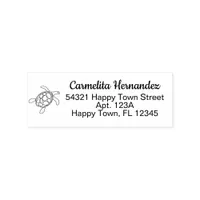 Simple Cute Tropical Turtle Return Address Rubber Stamp