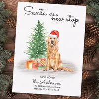 Moved Golden Retriever Dog Holiday Moving Card