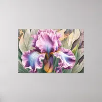 *~* IRIS Irises Vintage Floral TV2 PINK Canvas Print