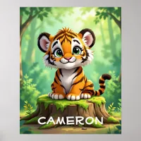 Baby Tiger | Cute Cartoon Kid's Nursery Art Poster