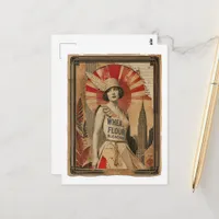 A Gorgeous Flapper Woman in a Flour Dress Postcard
