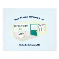 Funny Ms Frosty at plastic surgeon cartoon Photo Print