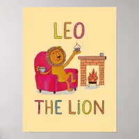 Leo the Lion art, King of the Sitting room Poster