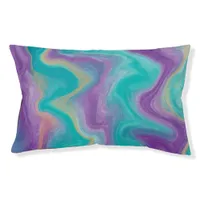 Purple, Blue, Gold and Teal swirls     Pet Bed
