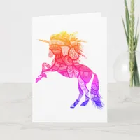 Colorful Unicorn, Birthday Card