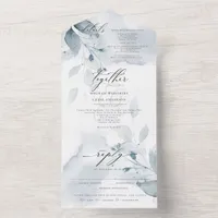 Dreamy Dusty Blue Foliage all in one invitation