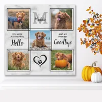 Pet Memorial Keepsake Personalized 5 Photo Collage Faux Canvas Print