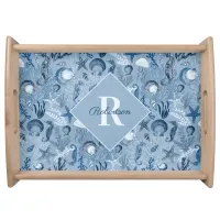 Blue Ocean Coastal Monogram Serving Tray