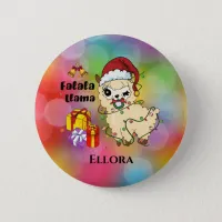 Christmas Llama Button