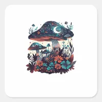 Cottagecore And Aesthetic Goblincore Mushroom Fair Square Sticker