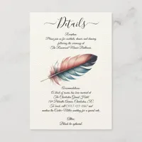 Whispers of Grace Feathered Elegance Minimalism Enclosure Card