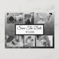 Black bubbles  Striped Photo Save the Date Announcement Postcard