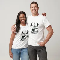 Skeleton Coffee Cup Moon Forest T-Shirt