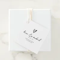 Love Calligraphy Thank You Heart Black B&W ID940 Favor Tags