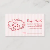 Café Bébé French Modern Pink Girl Baby Shower Enclosure Card
