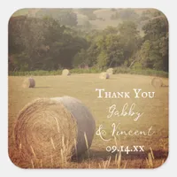 Round Hay Bales Farm Wedding Thank You Favor Tag