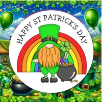 Happy St Patrick's Day | Gnome Leprechaun   Classic Round Sticker