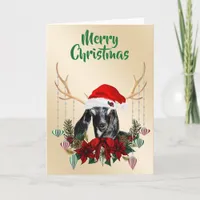 Festive Christmas Nubian Goat Kid Card