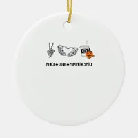 Peace And Pumpkin Spice, Halloween Skeletons Class Ceramic Ornament