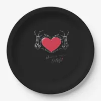 Have A Nice Day! Skeleton Hands With Heart Classic Paper Plates