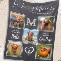 In Loving Memory Personalized Pet Photo Memorial F Fleece Blanket
