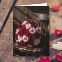 Pretty Roses on a Rustic Chair | Valentine's Day Card