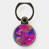 Pink, Purple and Magenta Swirl Fluid Art Phone Ring Stand