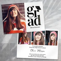 Class of 2024 GRAD Multi Photo Graduation Invitation