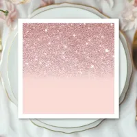 Rose Gold Glitter Blush Pink Ombre Napkins