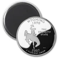 Faux Wyoming State Quarter Magnet