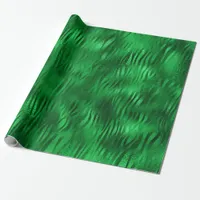 Emerald Green Glam Animal Print Wrapping Paper
