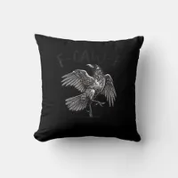 Crow, F-Caw-F Funny Bird Retro Graphic Throw Pillow
